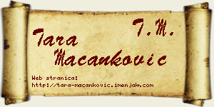 Tara Macanković vizit kartica